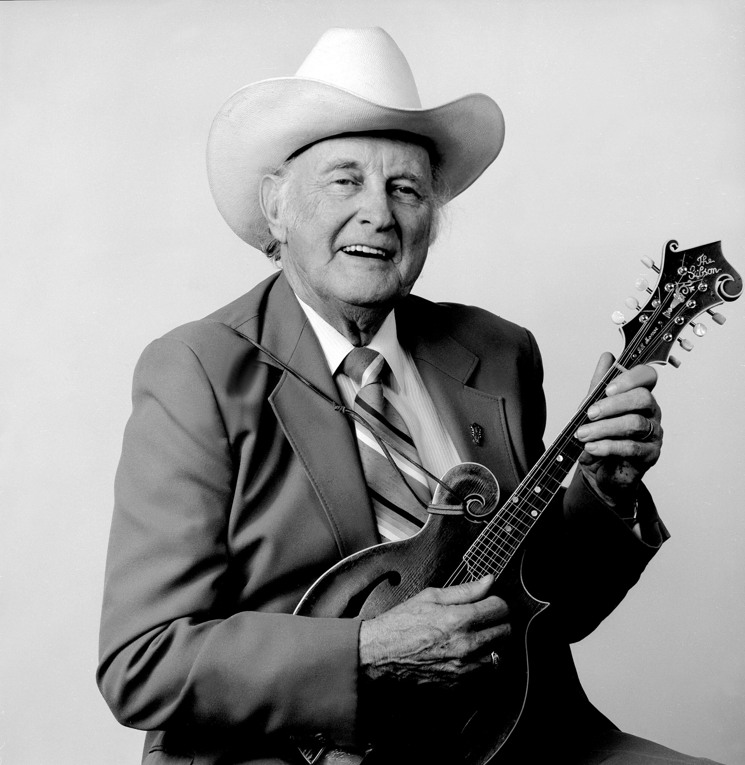 Bill Monroe at the Old Town School of Folk Music in Chicago, Illinois, September 30, 1987. (